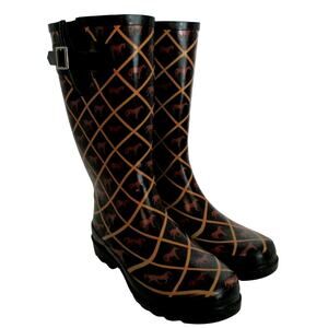 Western Chief Women's Black Horse Print Rain Boots Size 7M